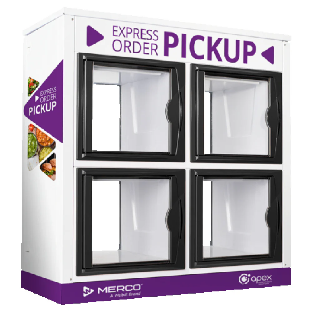 Merco 104FT 39 Inch OrderHQ Flow-Thru Food Safe Locker with LED Lighting