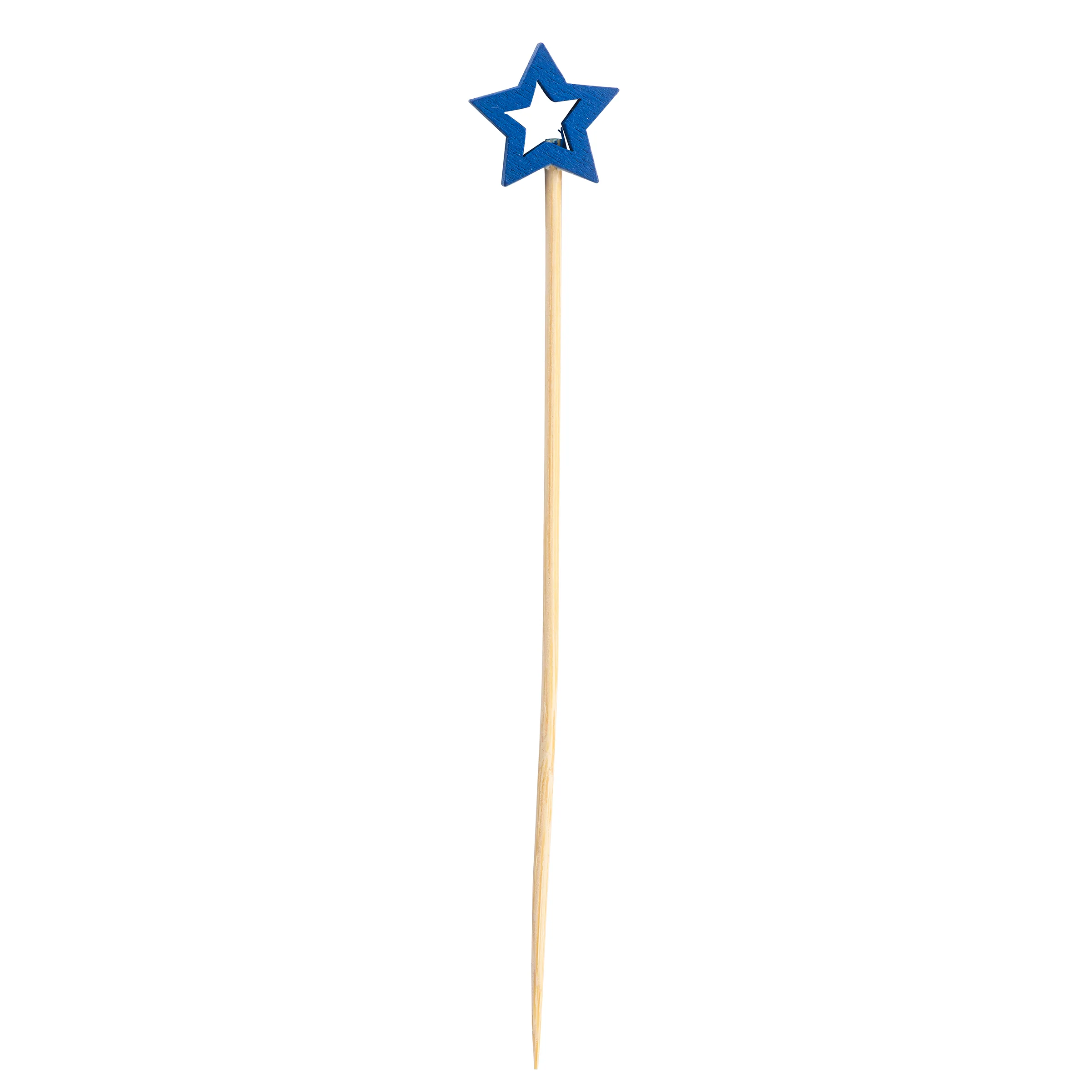 Tablecraft 12138 4-1/2 Inch Decorative Picks Stars Bamboo Assorted Colors 100 Packs