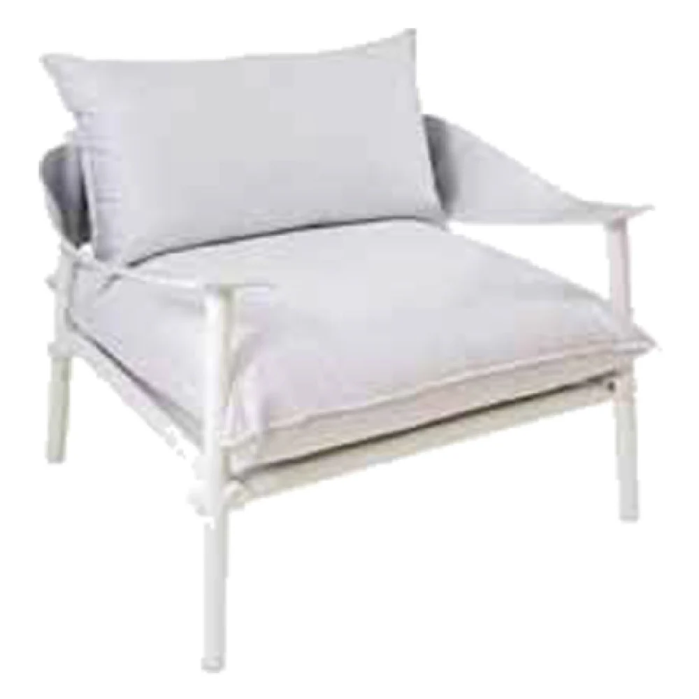 emuamericas llc E729 37 Inch Lounge Chair Eco-leather Back Aluminum Frame Outdoor Indoor