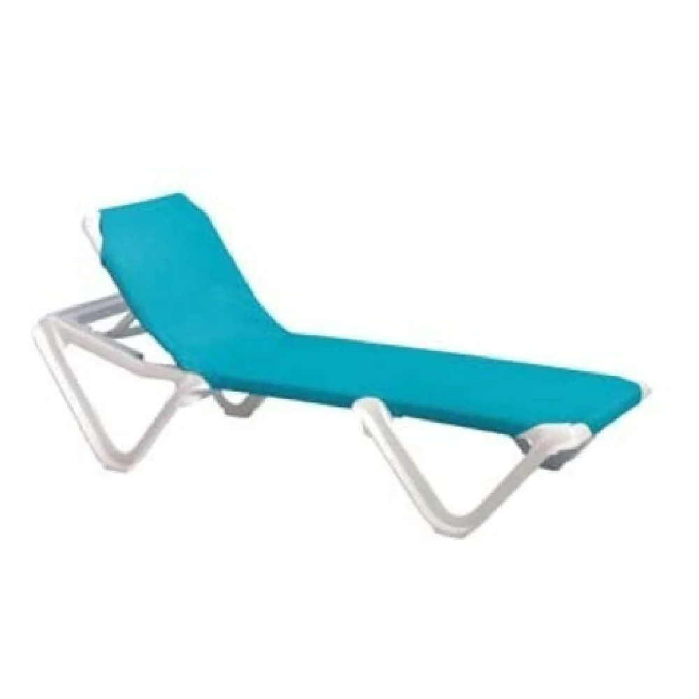Grosfillex US101241 29 Inch Nautical Chaise Resin without Arms Stackable - 2 Packs