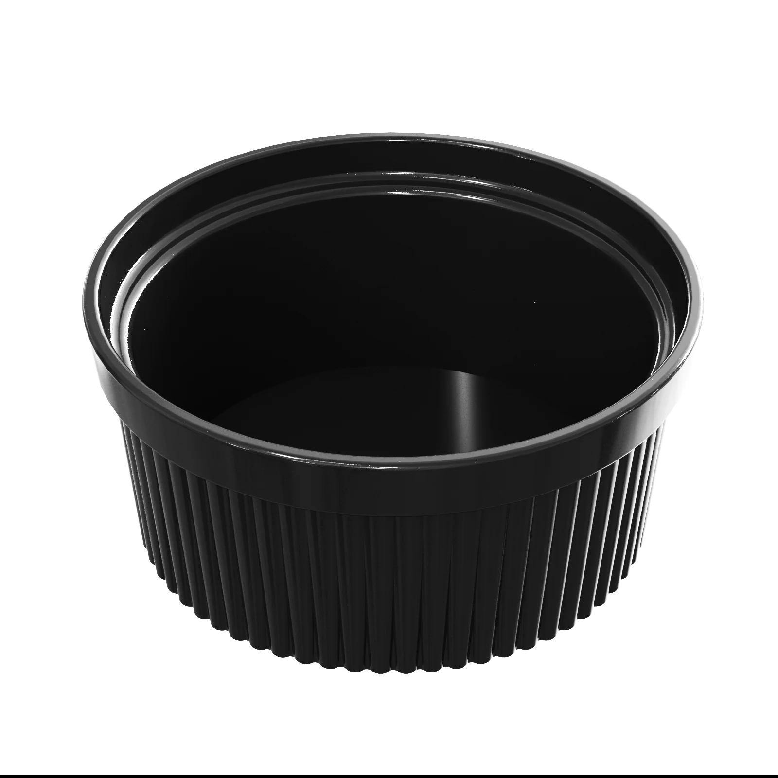 Tablecraft CW1620BK 1 Quart Souffle Bowl with Ridges Aluminum Black Finish Tablecraft CW1620BK 1 Quart Souffle Bowl with Ridges Aluminum Black Finish