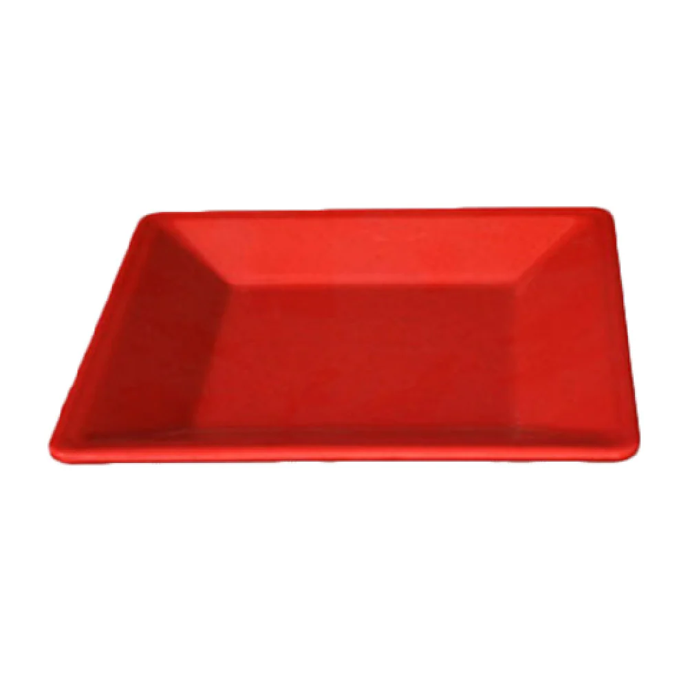Thunder Group PS3204RD 4 Inch Square Plate BPA Free Break Resistant Melamine Passion Red