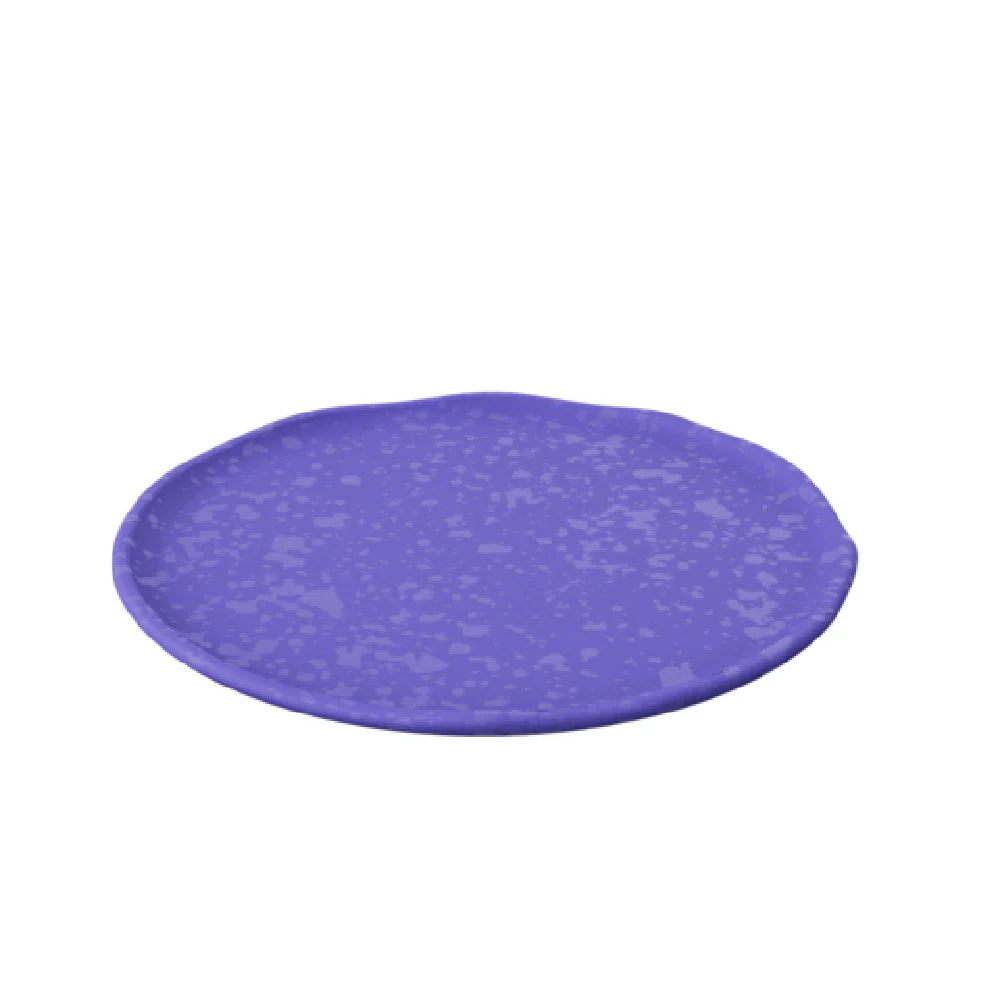 BauscherHepp TBL4713 10 Inch Diameter Round Plate Chip and Stain Resistant Melamine Indigo Crackle finish