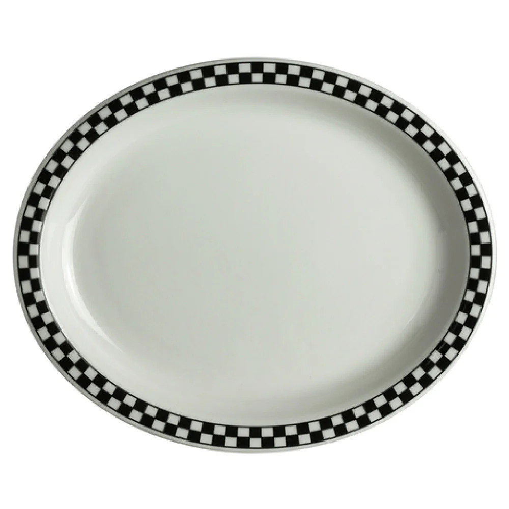 Steelite HL2601636 11 Inch Platter Black Checkers Narrow Rim China