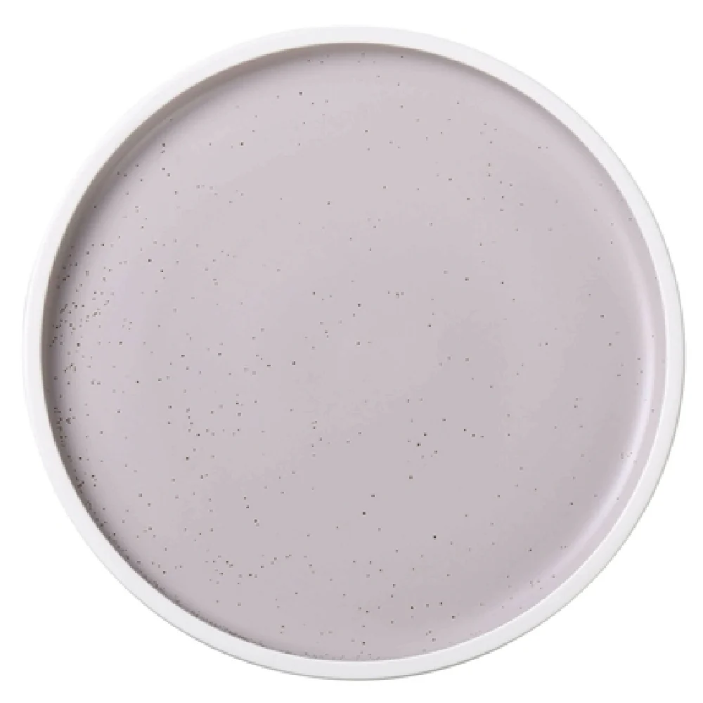 Yanco DM-108 8 Inch Diameter Round Plate with Upright Rim Porcelain Matte Lavender Yanco DM-108 8 Inch Diameter Round Plate with Upright Rim Porcelain Matte Lavender