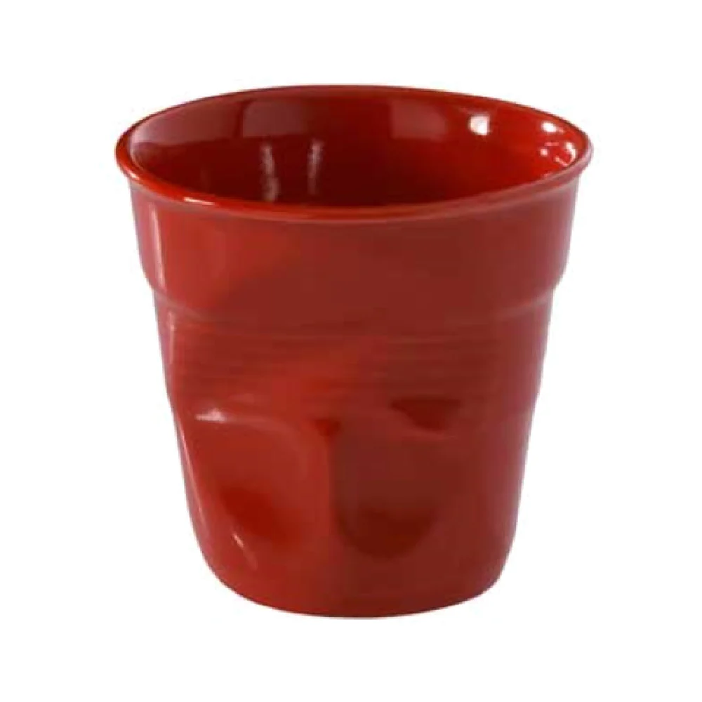 Revol 619088 2-3/4 Oz Crumpled Round Espresso Tumbler Porcelain Pepper Red Revol 619088 2-3/4 Oz Crumpled Round Espresso Tumbler Porcelain Pepper Red