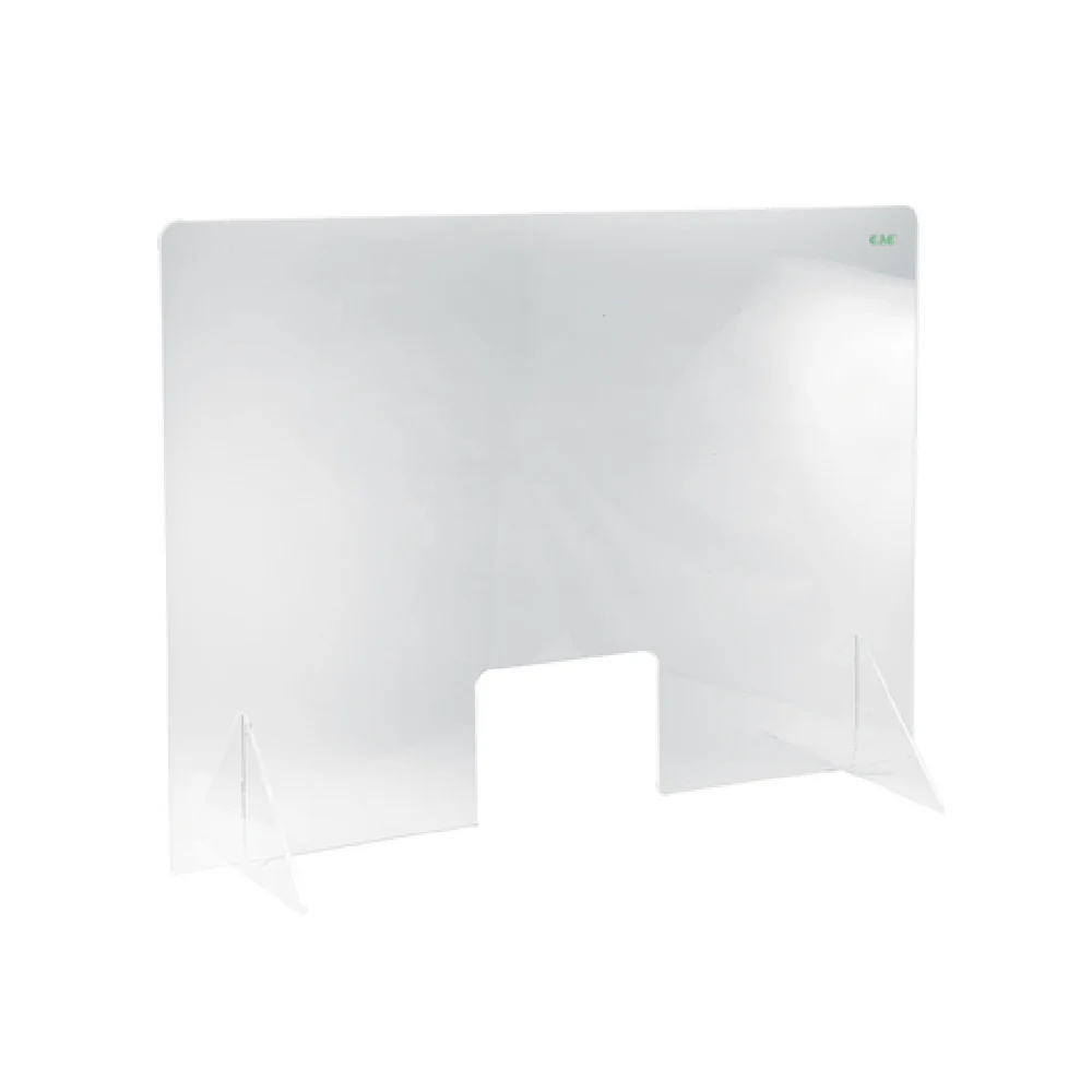 CAC China SHLD-4832 48 Inch Self-Standing Safety Shield Clear Acrylic with Cut-out Window