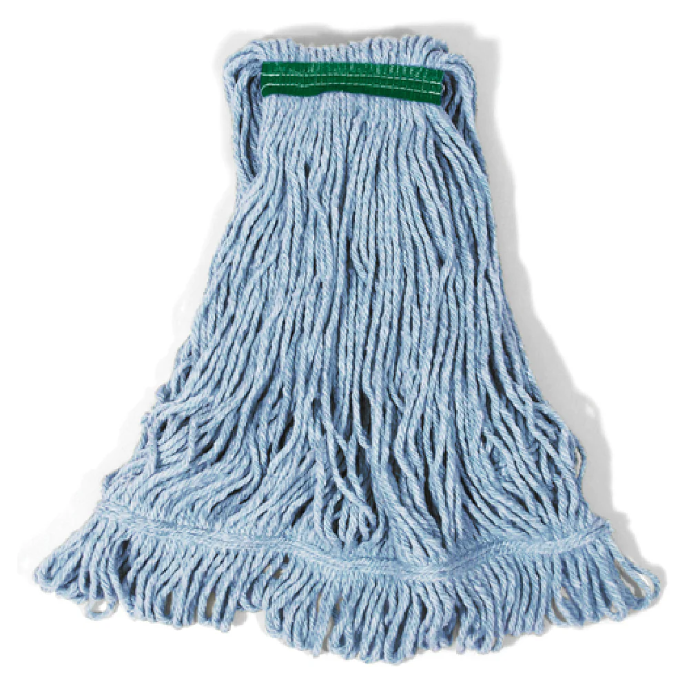 Rubbermaid FGD21206BL00 Medium Mop Head 4-ply Blend Cotton Synthetic Blue Rubbermaid FGD21206BL00 Medium Mop Head 4-ply Blend Cotton Synthetic Blue