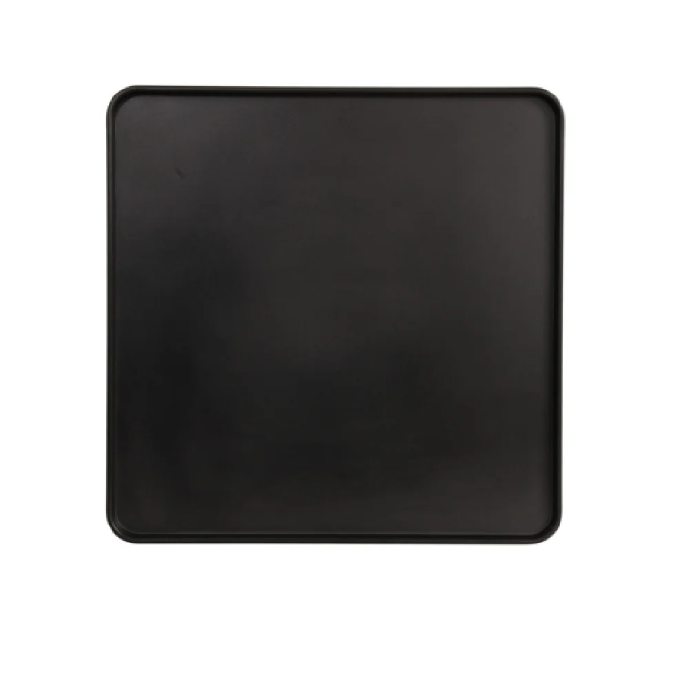 Cal Mil 22025-14-13 14 Inch Square Plate Melamine Black Low Rim