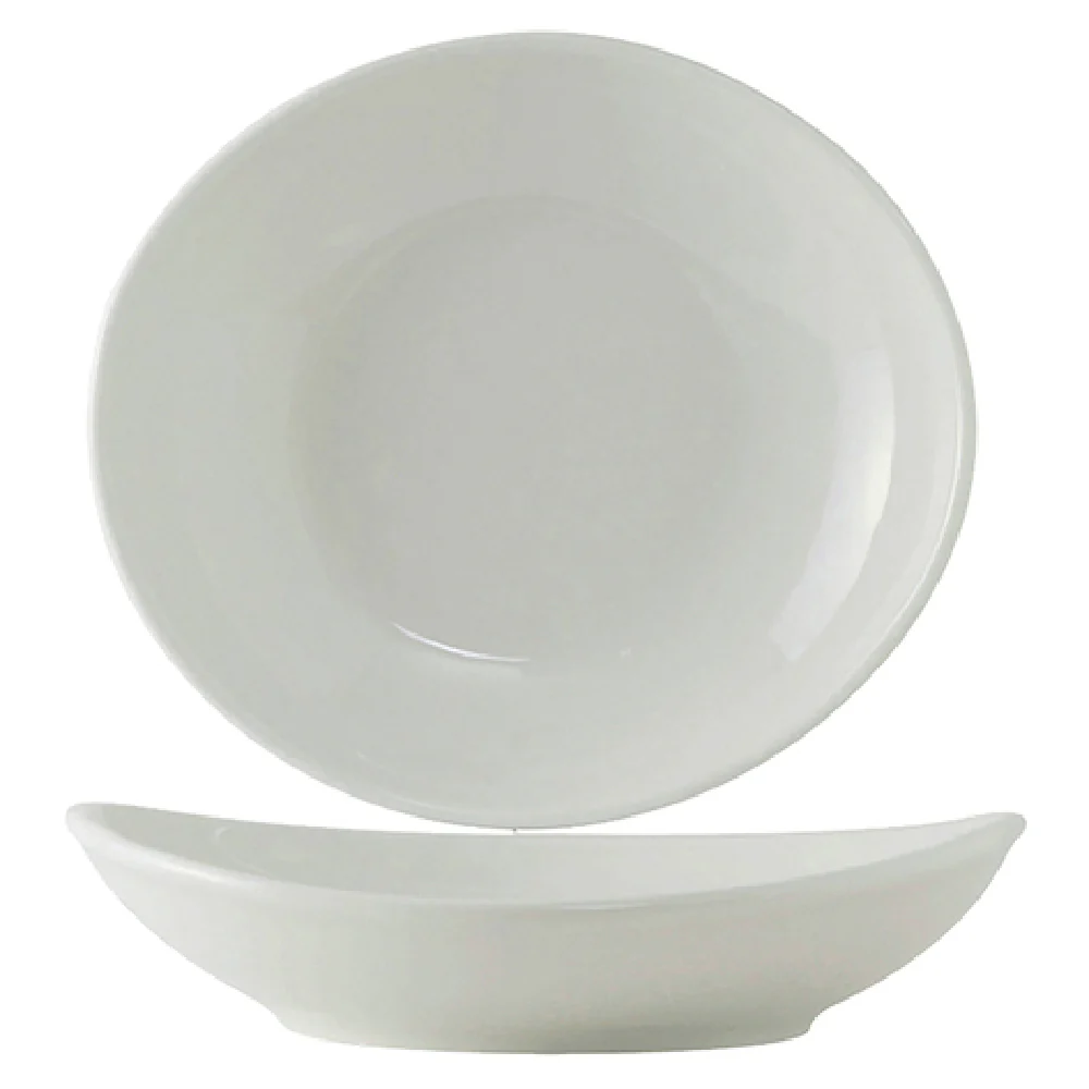 Tuxton BPB-280J 30 Oz Oval Bowl Porcelain White Oven Proof and Dishwasher Safe 10 Inch