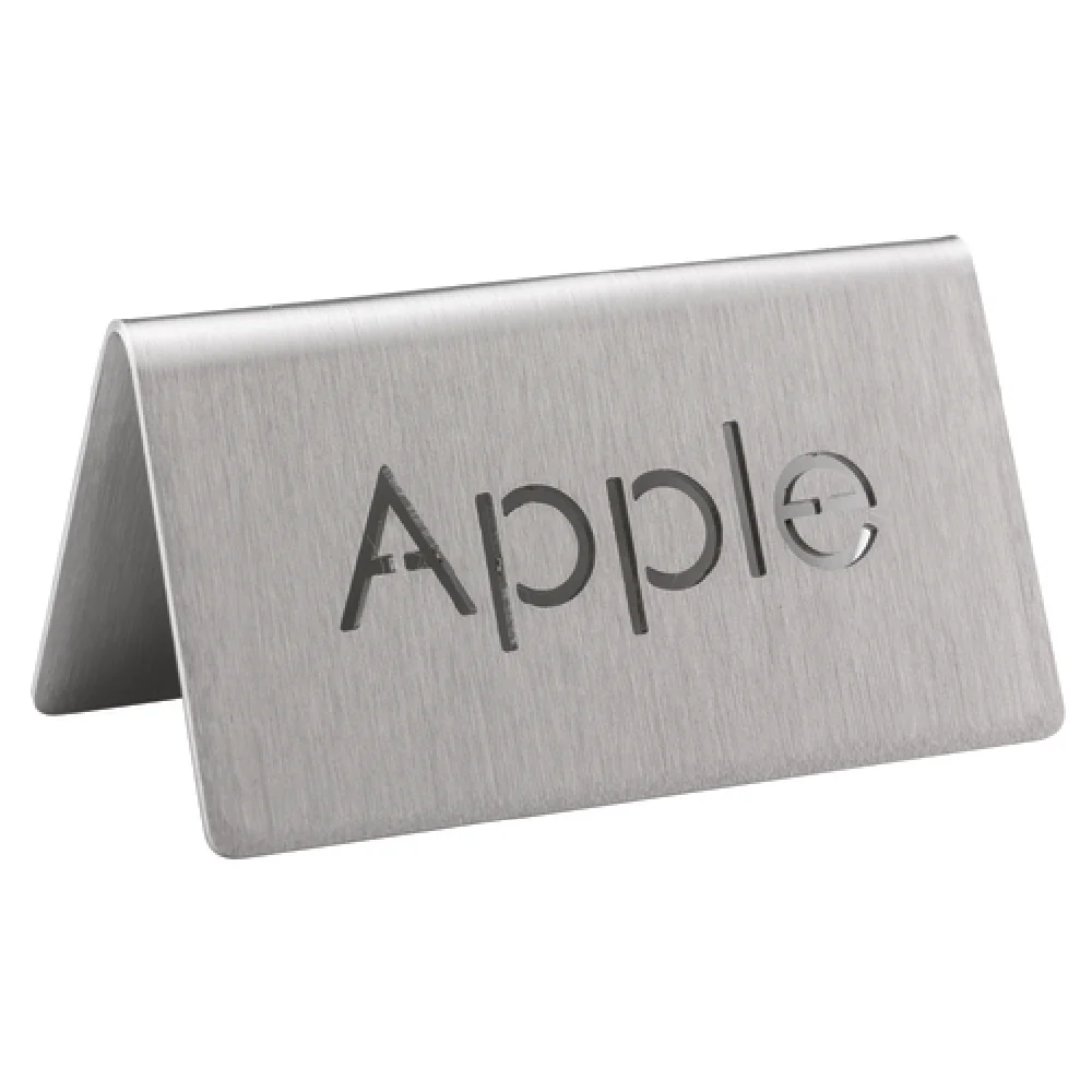 Service Ideas 1C-BF-APPLE-MOD 3 Inch Beverage ID Tent Apple Laser-Cut Stainless Steel Service Ideas 1C-BF-APPLE-MOD 3 Inch Beverage ID Tent Apple Laser-Cut Stainless Steel
