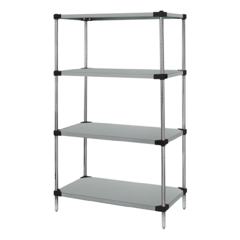 Quantum WRS4-74-1860SS 60 Inch Solid Shelving Unit with Four Shelves Stainless Steel Quantum WRS4-74-1860SS 60 Inch Solid Shelving Unit with Four Shelves Stainless Steel