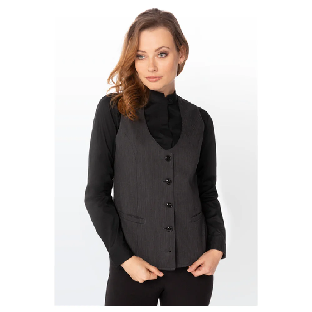 Chef Works VNN02W-PNS-3XL Women's Bridge Vest V-neck with Pen Pocket Poly/Cotton Chef Works VNN02W-PNS-3XL Women's Bridge Vest V-neck with Pen Pocket Poly/Cotton
