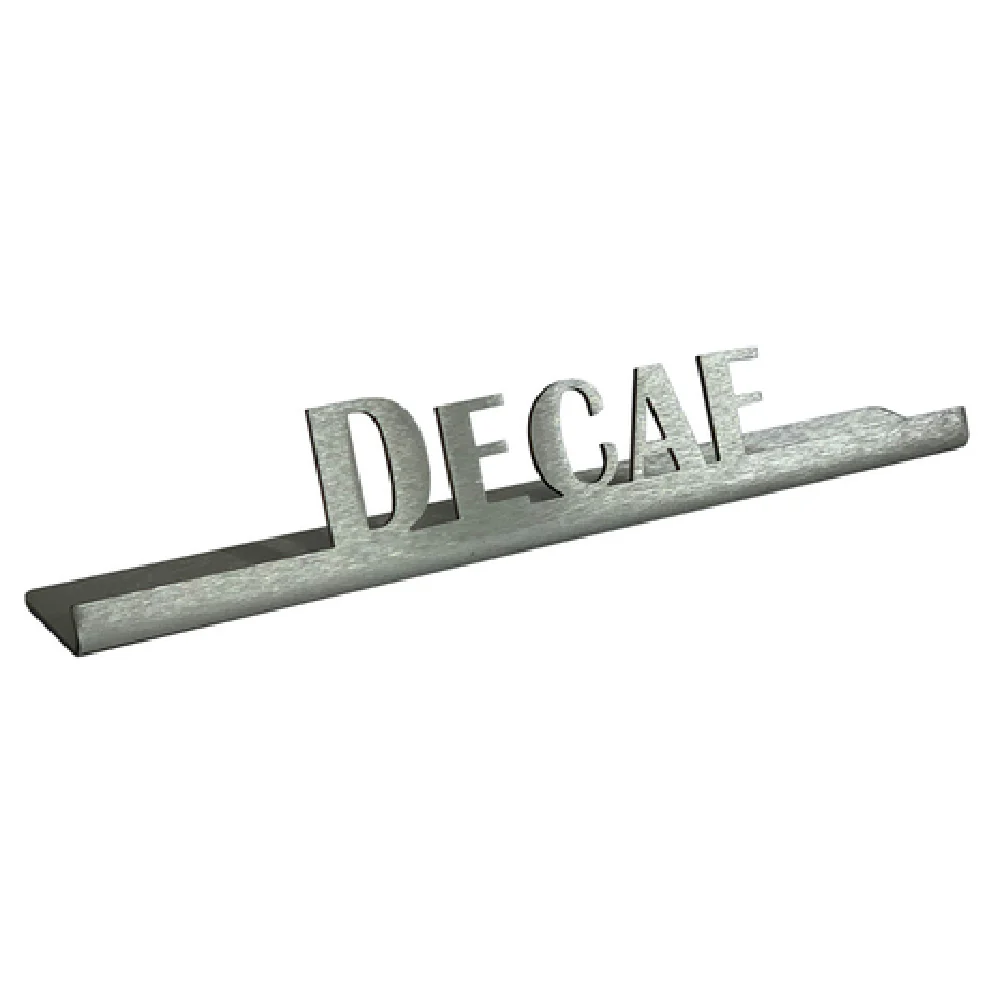 Service Ideas 1C-BF-DECAF-SIGN 6-1/2 Inch Decaf Beverage ID Sign Metal Brushed Finish Service Ideas 1C-BF-DECAF-SIGN 6-1/2 Inch Decaf Beverage ID Sign Metal Brushed Finish