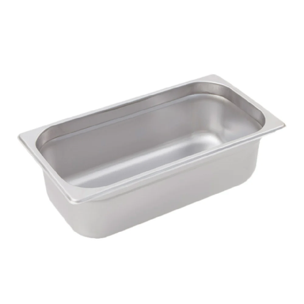 Crestware 2134 1/3 Size 22 Gauge Stainless Steel Steam Table Pan with Saf-T-Rim Crestware 2134 1/3 Size 22 Gauge Stainless Steel Steam Table Pan with Saf-T-Rim