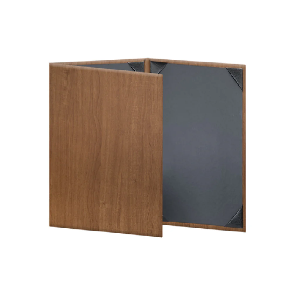 Risch SHERWOOD-3V 5.5X8.5 Fold-out Menu Cover Faux-wood Black 25 Packs Risch SHERWOOD-3V 5.5X8.5 Fold-out Menu Cover Faux-wood Black 25 Packs