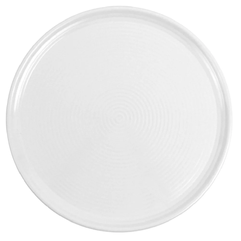 BauscherHepp T3014 13-3/4 Inch Ripple Pizza Plate White Melamine Round with Geometric BauscherHepp T3014 13-3/4 Inch Ripple Pizza Plate White Melamine Round with Geometric