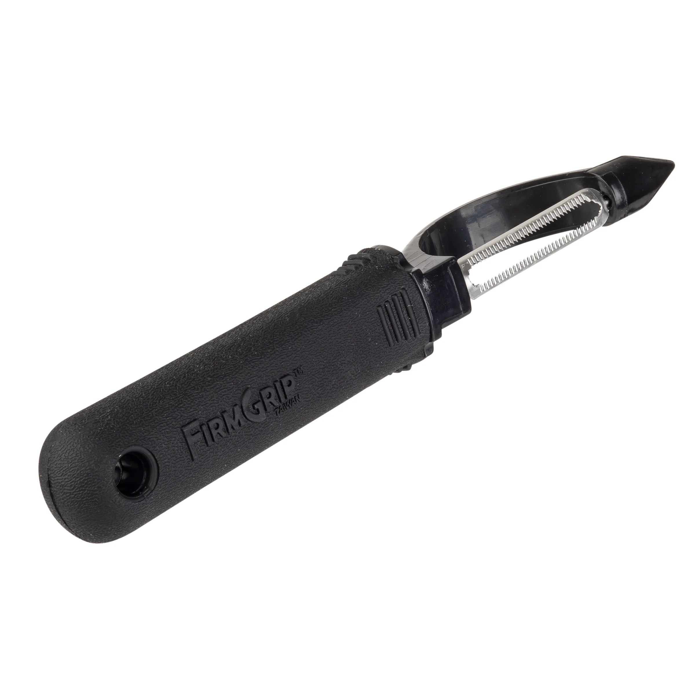 Tablecraft E5601-SE 7-1/4 Inch Serrated Edge Vegetable Peeler with Ergonomic Handle Black Tablecraft E5601-SE 7-1/4 Inch Serrated Edge Vegetable Peeler with Ergonomic Handle Black