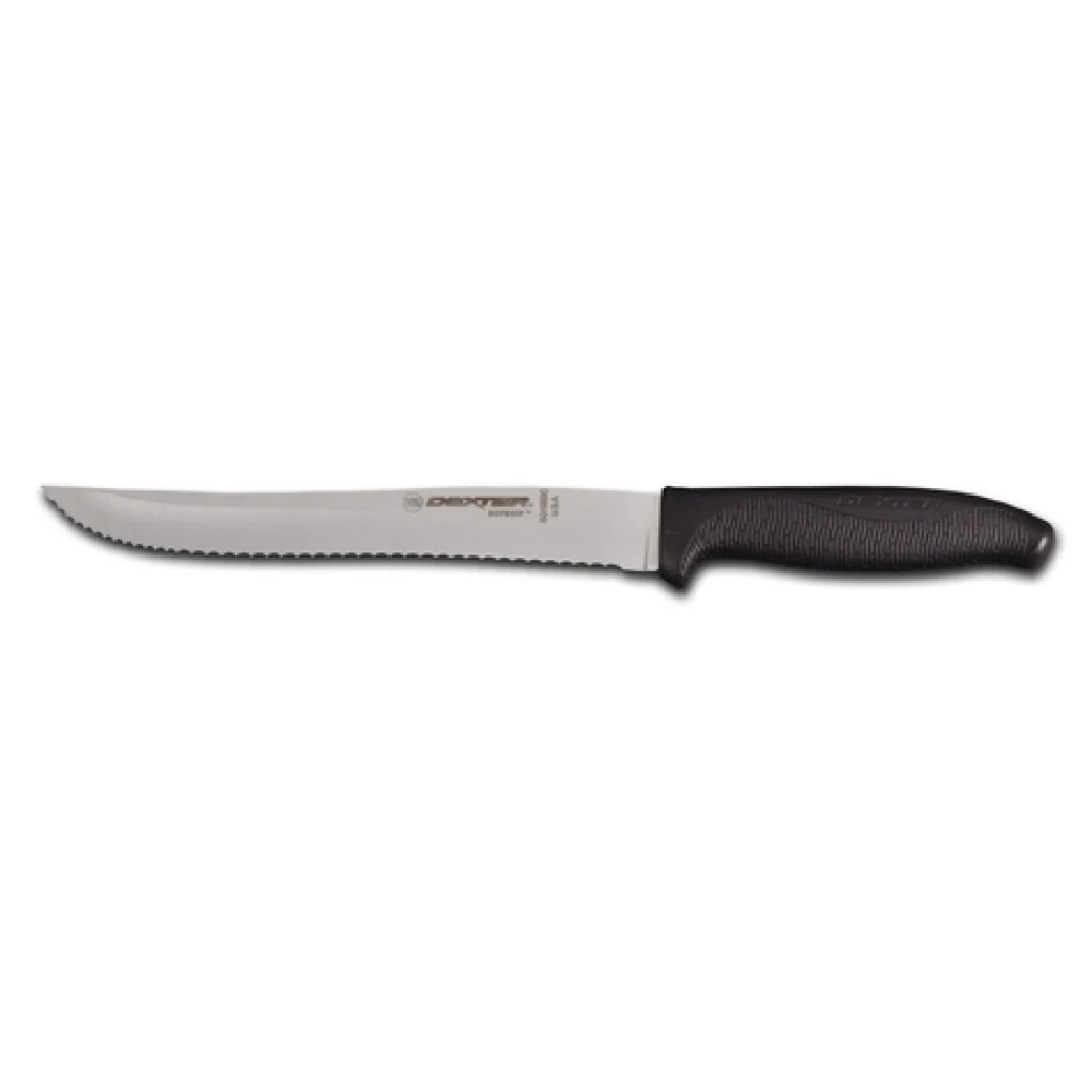 Dexter Russell 24253B 8 Inch Knife Scalloped Edge Rubber Black Made in USA Dexter Russell 24253B 8 Inch Knife Scalloped Edge Rubber Black Made in USA