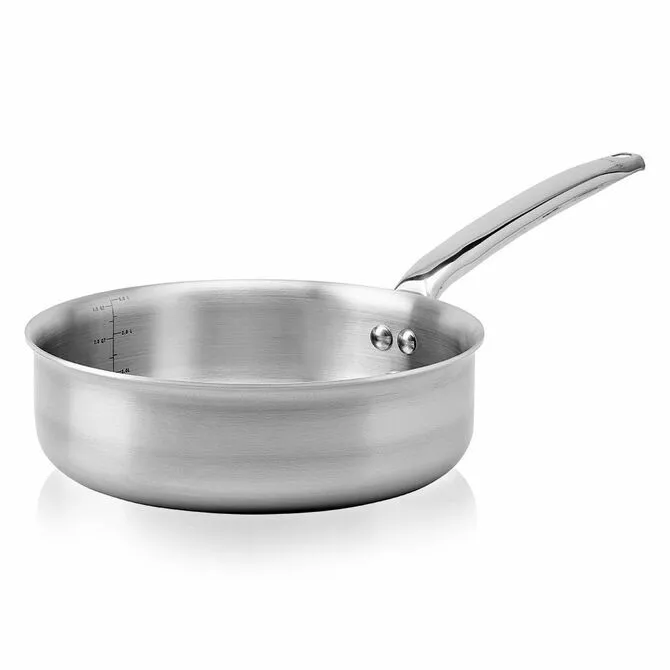 JB Prince S481 28 11 Inch Brushed Finished Sauté Pan Stainless Steel JB Prince S481 28 11 Inch Brushed Finished Sauté Pan Stainless Steel