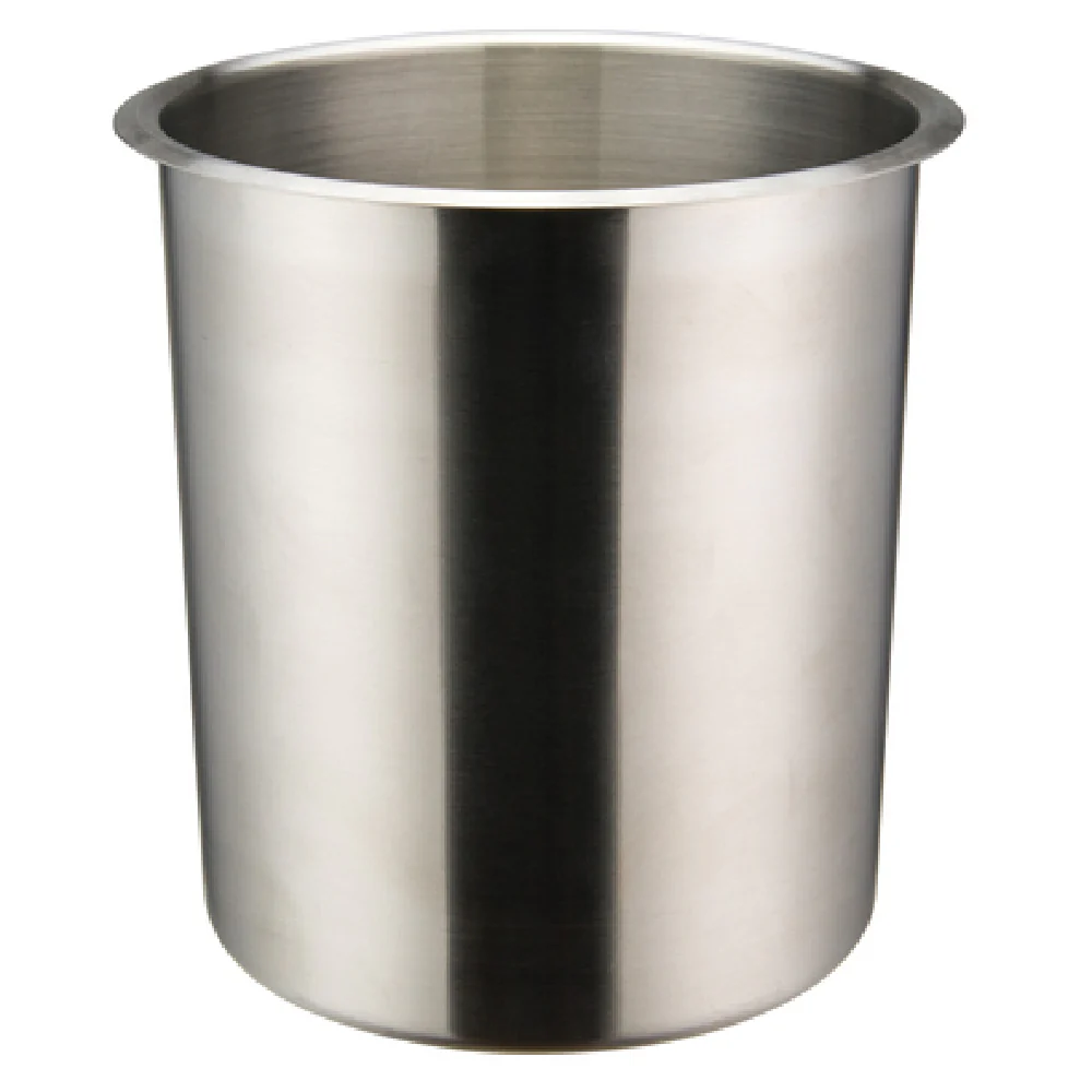 Winco BAM-4.25 4-1/4 Qt Round Bain Marie Pot with Bent Rim Stainless Steel Mirror Finish