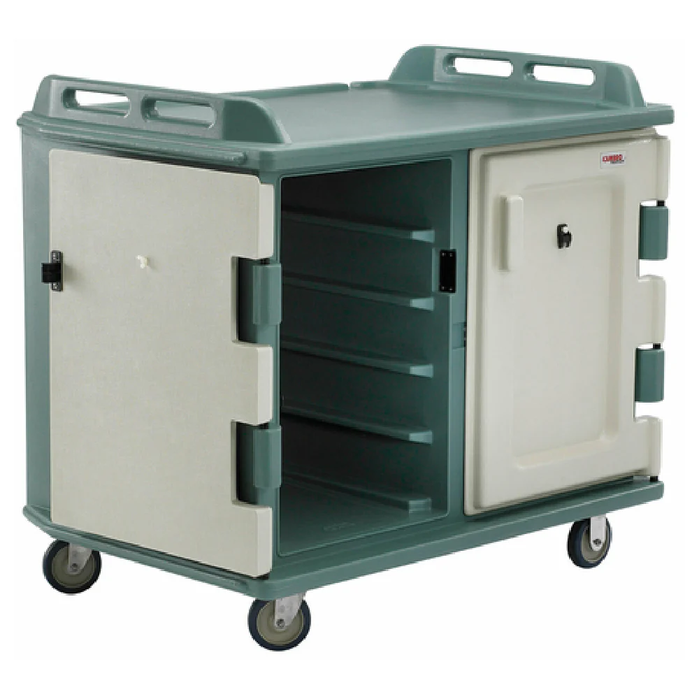 Cambro MDC1520S20401 55 Inch Meal Delivery Cart Plastic Insulated Double Compartment with Low Profile Cambro MDC1520S20401 55 Inch Meal Delivery Cart Plastic Insulated Double Compartment with Low Profile