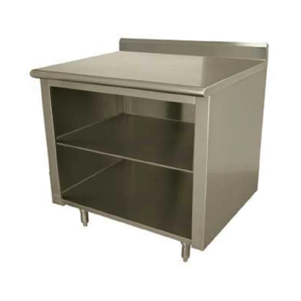 Advance Tabco EK-SS-309M 108 Inch Work Table Open Front Cabinet Base with Mid-shelf