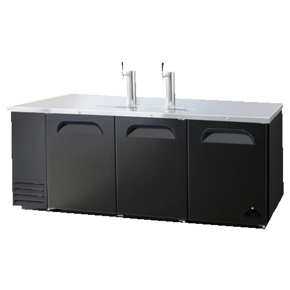 Akita ABD-79 80 Inch Direct Draw Beer Cooler with Stainless Steel Draft Towers Akita ABD-79 80 Inch Direct Draw Beer Cooler with Stainless Steel Draft Towers