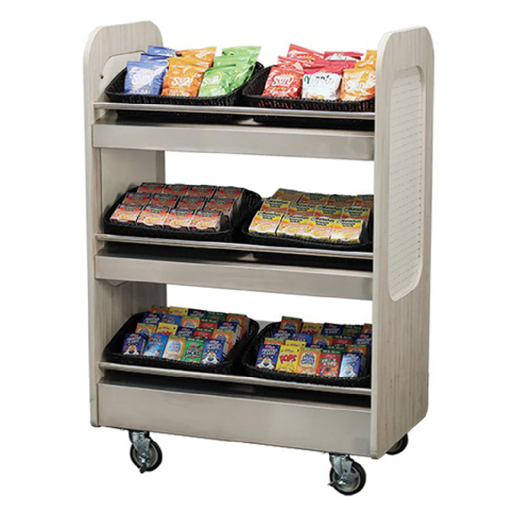 Lakeside 688 Display Merchandising Cart 41 Inch 3-tier Stainless Steel with Signage Lakeside 688 Display Merchandising Cart 41 Inch 3-tier Stainless Steel with Signage