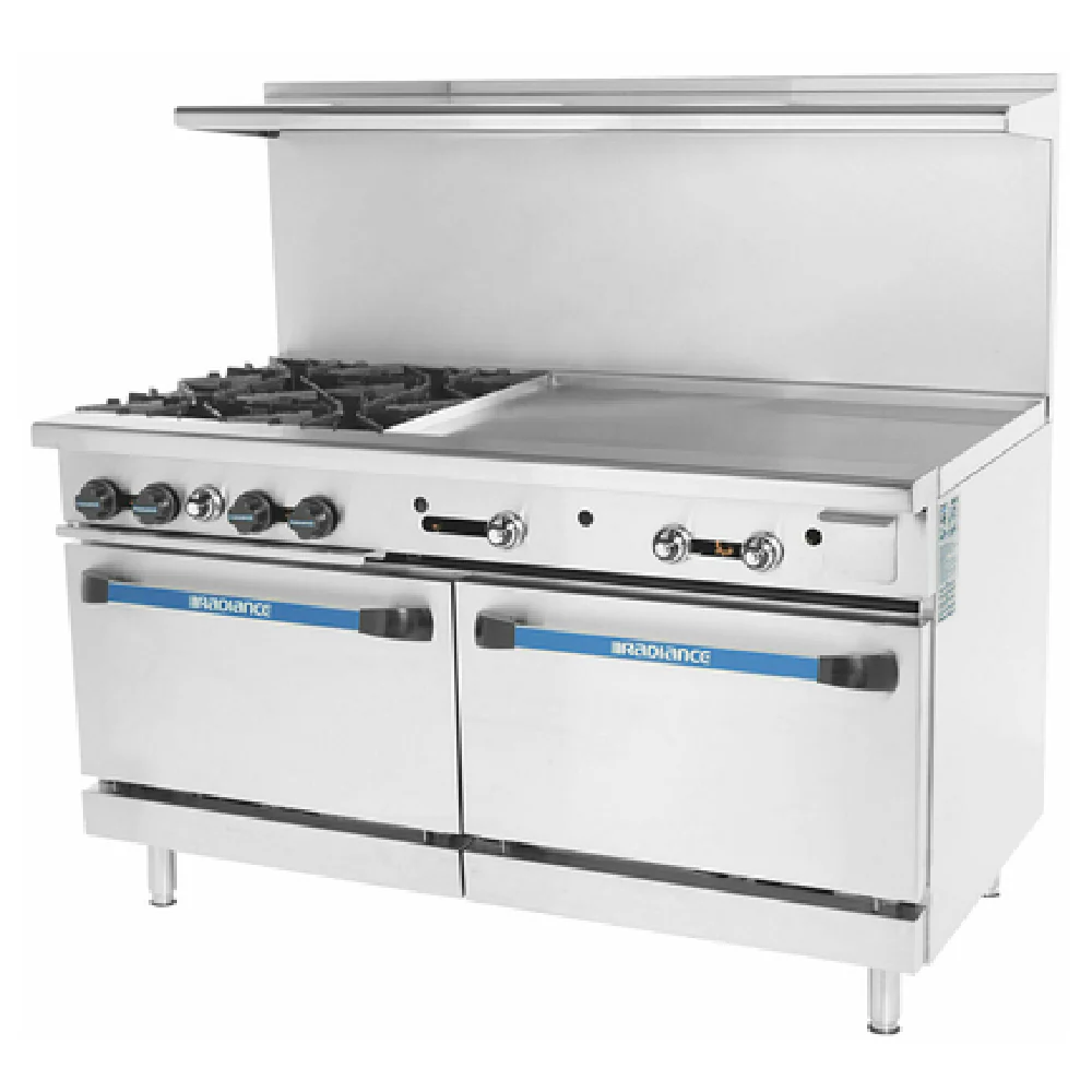 Turbo Air TARG-4B36G_NAT 60 Inch gas Restaurant Range with 4 Burners 257000 BTU