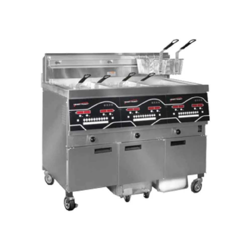 Henny Penny EEG243.0_LP 47 Inch Gas Deep Fryer with (3) Wells and Oil Guardian Henny Penny EEG243.0_LP 47 Inch Gas Deep Fryer with (3) Wells and Oil Guardian