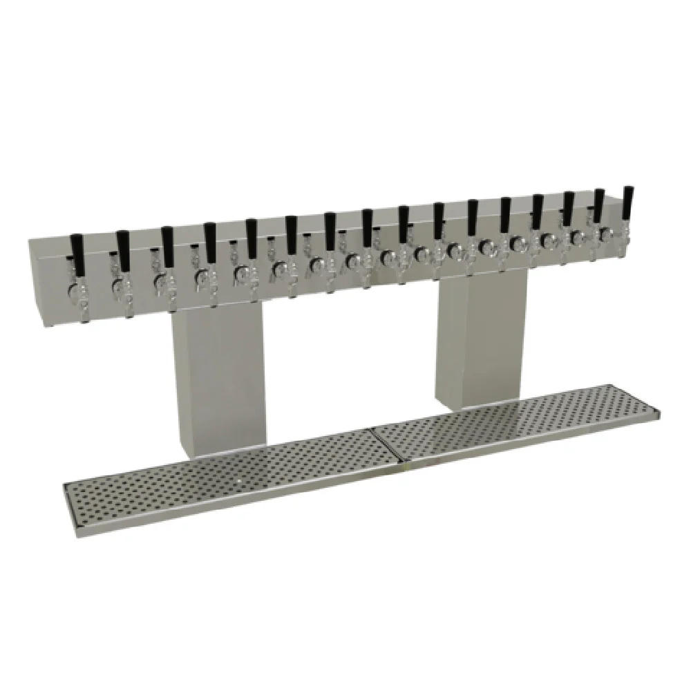 Glastender BRT-16-MF 50 Inch Air-Cooled Draft Beer Dispensing Tower Countertop Stainless Steel with Removable Drain Pans