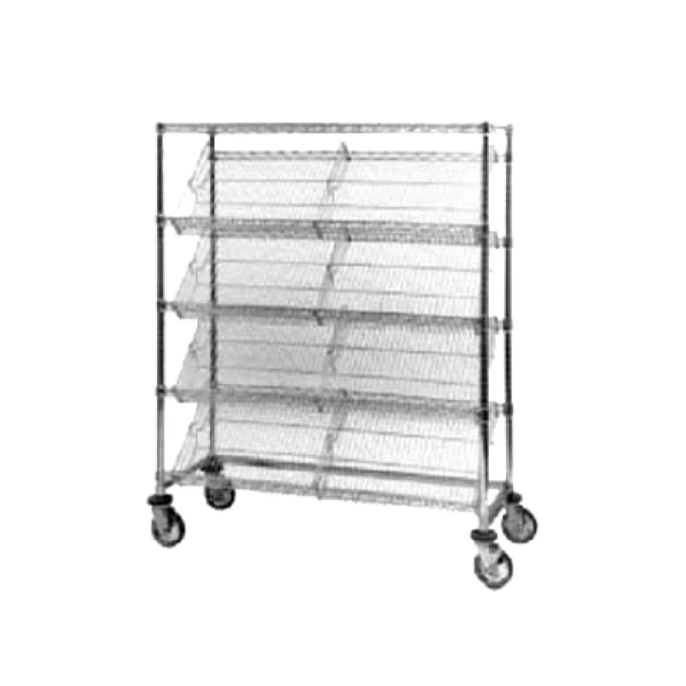 Metro DC56EC 48 Inch Slanted-Shelf Merchandiser Open Wire Rack with 5 Shelves