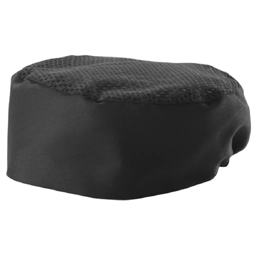 Winco CHPB-3BR Chef's Hat Ventilated Black 65/35 Poly-Cotton Blend