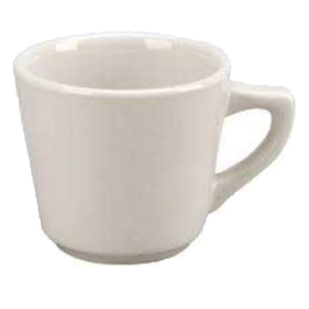 Vertex China VRE-1 7 Oz Cup Round Tall With Handle White Porcelain 3-3/8 Inch Vertex China VRE-1 7 Oz Cup Round Tall With Handle White Porcelain 3-3/8 Inch