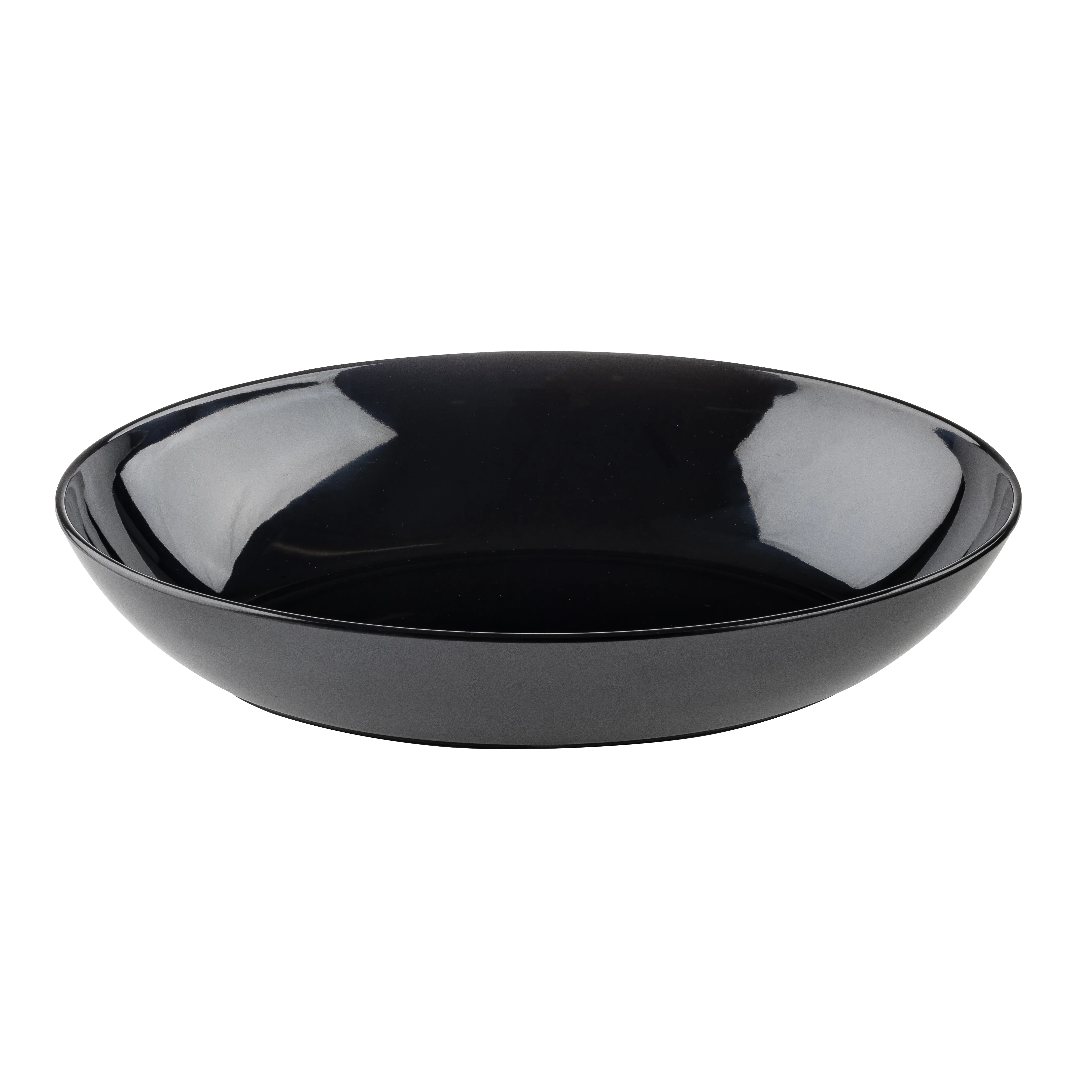 Tablecraft 12590 4.5 Quart Oval Bowl Melamine Black for Food Presentation