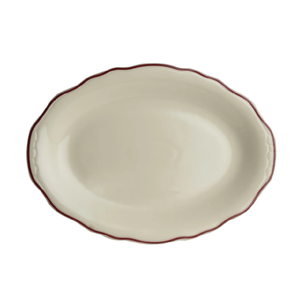 Steelite HL5270866 12.63 Inch Oval Platter Durable Porcelain Homer Styleline Maroon Steelite HL5270866 12.63 Inch Oval Platter Durable Porcelain Homer Styleline Maroon