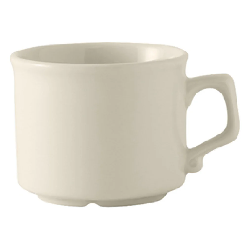 Tuxton HP1-04A 8-1/4 Oz Tea Cup American White Ceramic Dishwasher Safe
