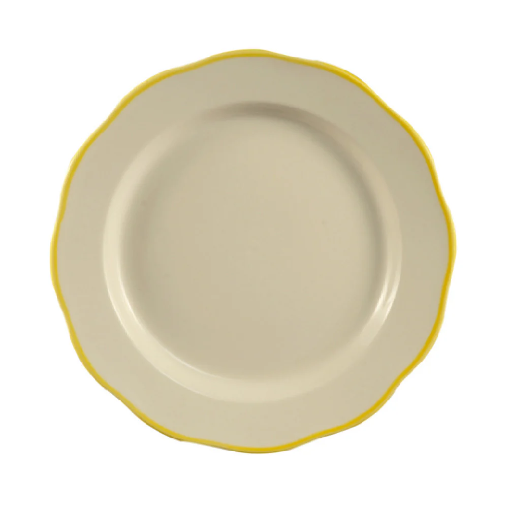 CAC China SC-20G 11-1/4 Inch Plate Scallop Rim Gold Band Ceramic CAC China SC-20G 11-1/4 Inch Plate Scallop Rim Gold Band Ceramic