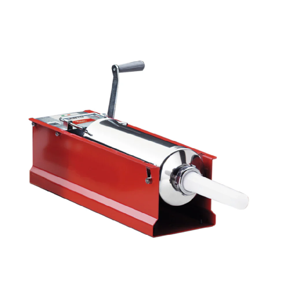 Omcan 48161 34 Inch Manual Sausage Stuffer with Stainless Steel Cylinder Red Omcan 48161 34 Inch Manual Sausage Stuffer with Stainless Steel Cylinder Red