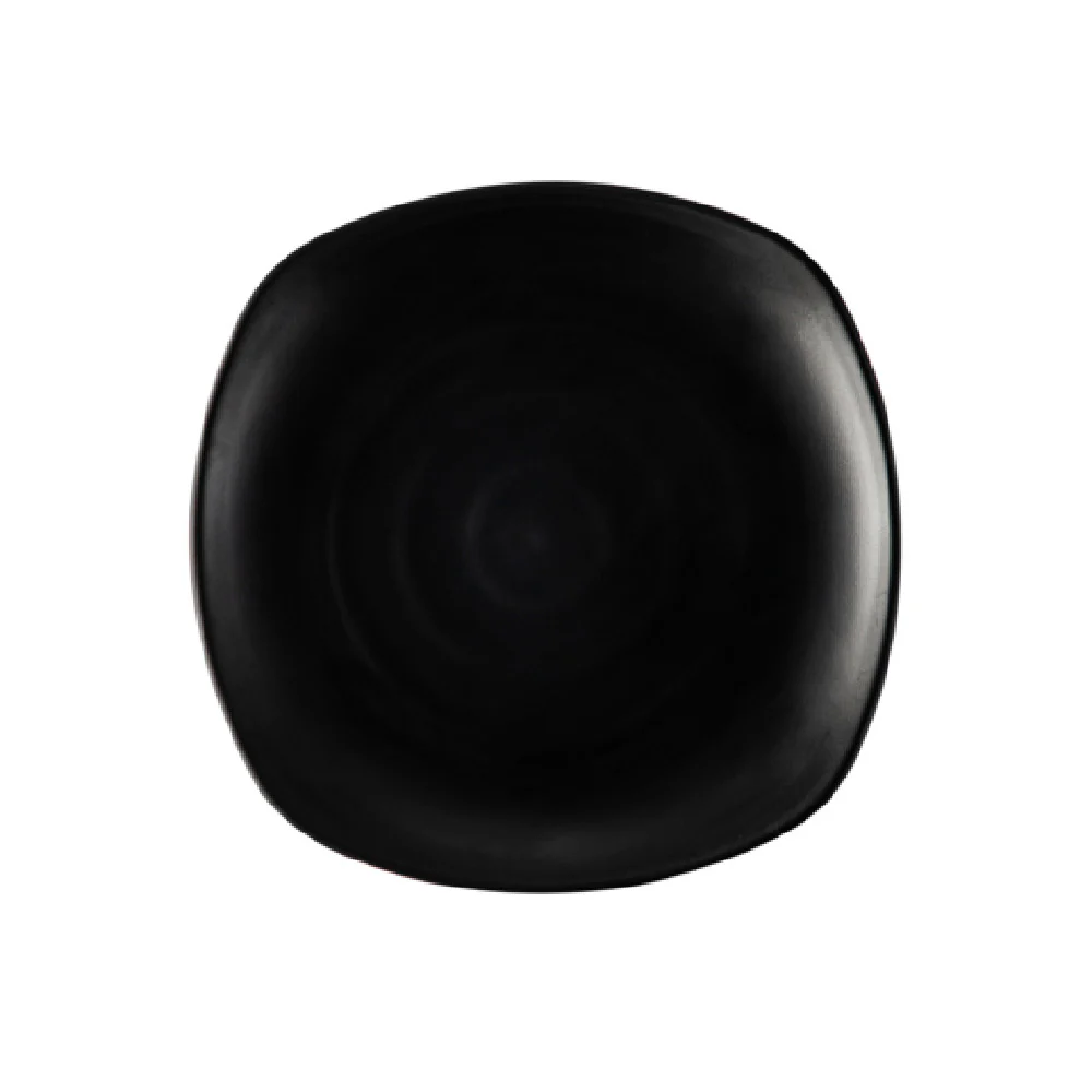 CAC China XCTN-Q8C 9 Inch Coupled Plate Matt Black Porcelain - Pack of 24 CAC China XCTN-Q8C 9 Inch Coupled Plate Matt Black Porcelain - Pack of 24