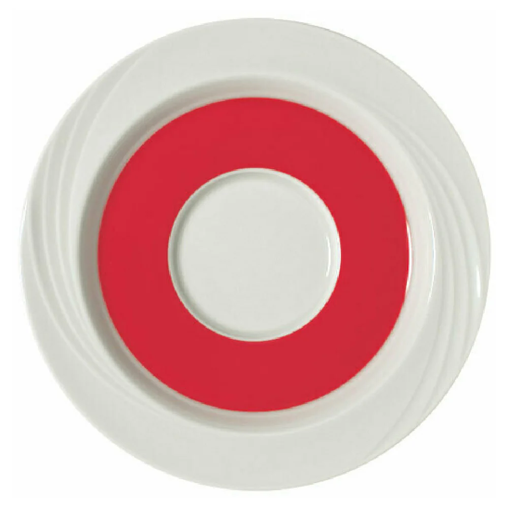 Libbey 9187130-62932 6-5/8 Inch Saucer Porcelain Red Band Donna Senior
