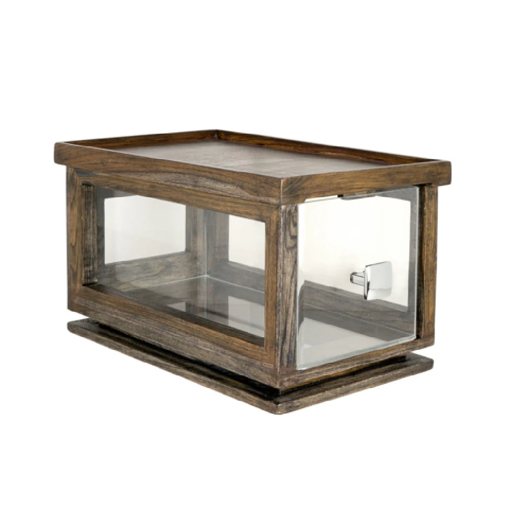 Steelite DWFBWDBDAG 14-1/4 Inch Bakery Box with Acrylic Drawer Wood Ash Gray