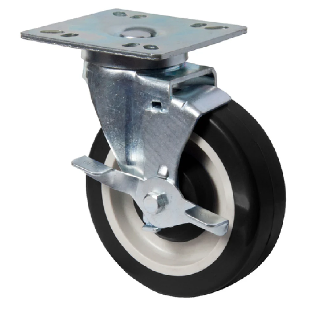 BK Resources 5HBR-UP4-PLY-PS4 5 Inch Heavy Duty Swivel Caster Kit with Brake