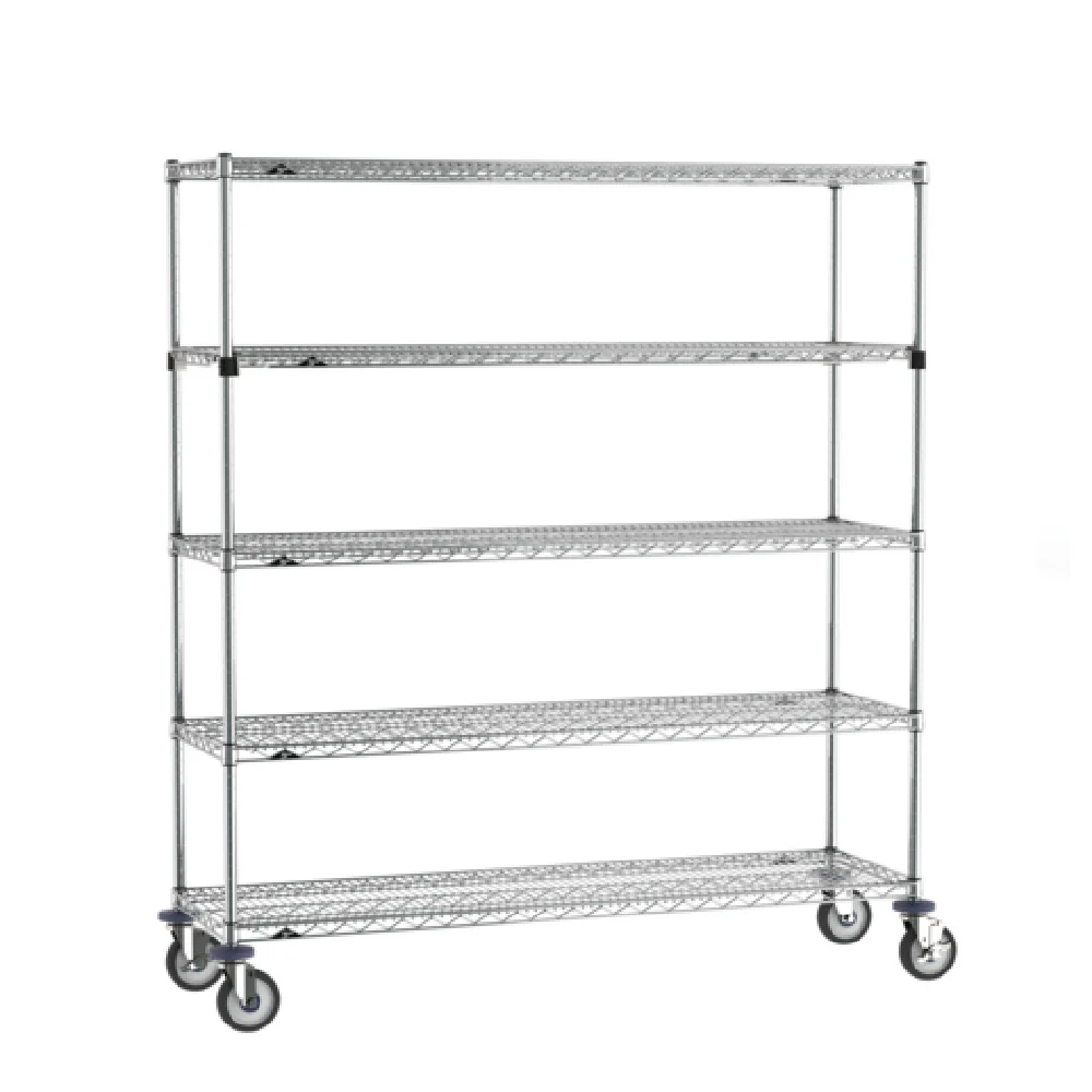 Metro SEZ-186068C-MU-41 60 Inch 5 Tier Cart Stainless Steel Chrome Finish