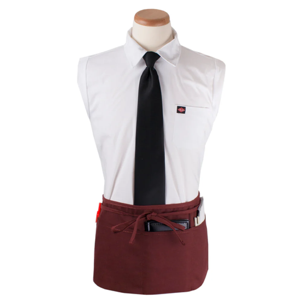 John Ritzenthaler Company CL3PWACBG 25 Inch Waist Apron DuraSure Polyester Burgundy 3 Pocket with Pen Pocket