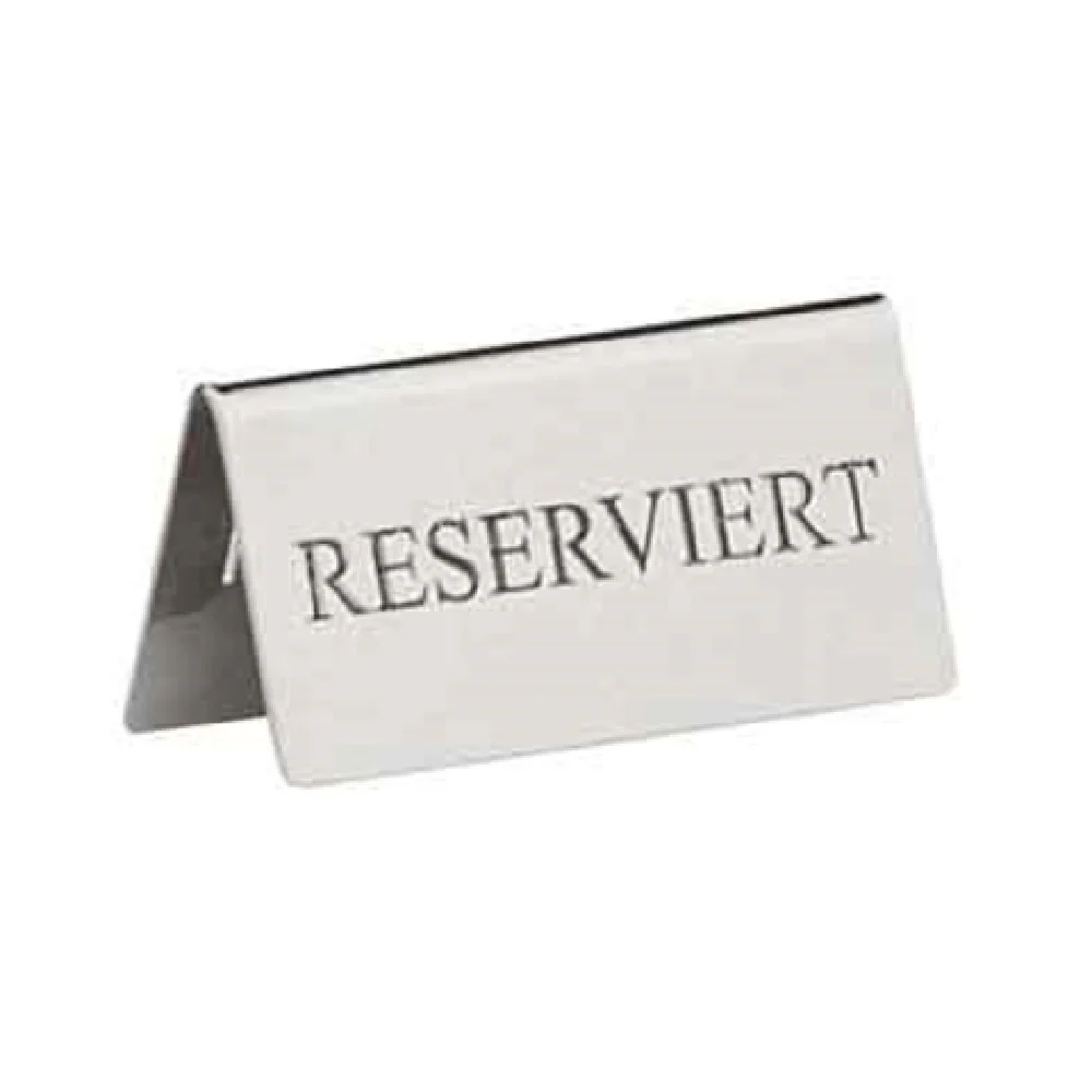 BauscherHepp 12.2453.0000 3-1/4 Inch Sign RESERVIERT Metal Stainless Steel