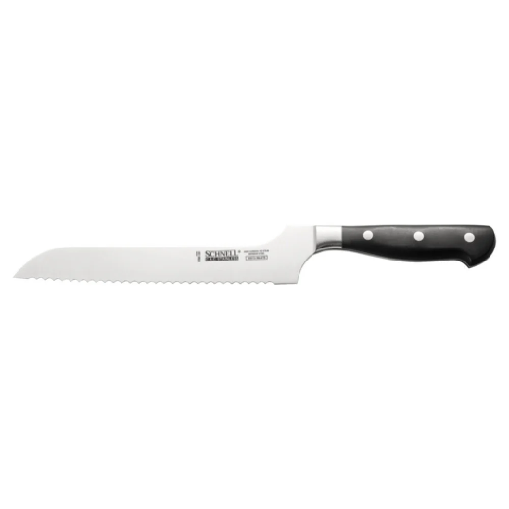 CAC China KFBR-G81 8-3/8 Inch Bread Knife Offset Forged Black High Carbon Steel