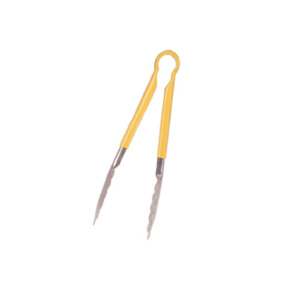 Crestware CG12Y 12 Inch Poultry Tongs Cool Grip Yellow Stainless Steel Crestware CG12Y 12 Inch Poultry Tongs Cool Grip Yellow Stainless Steel