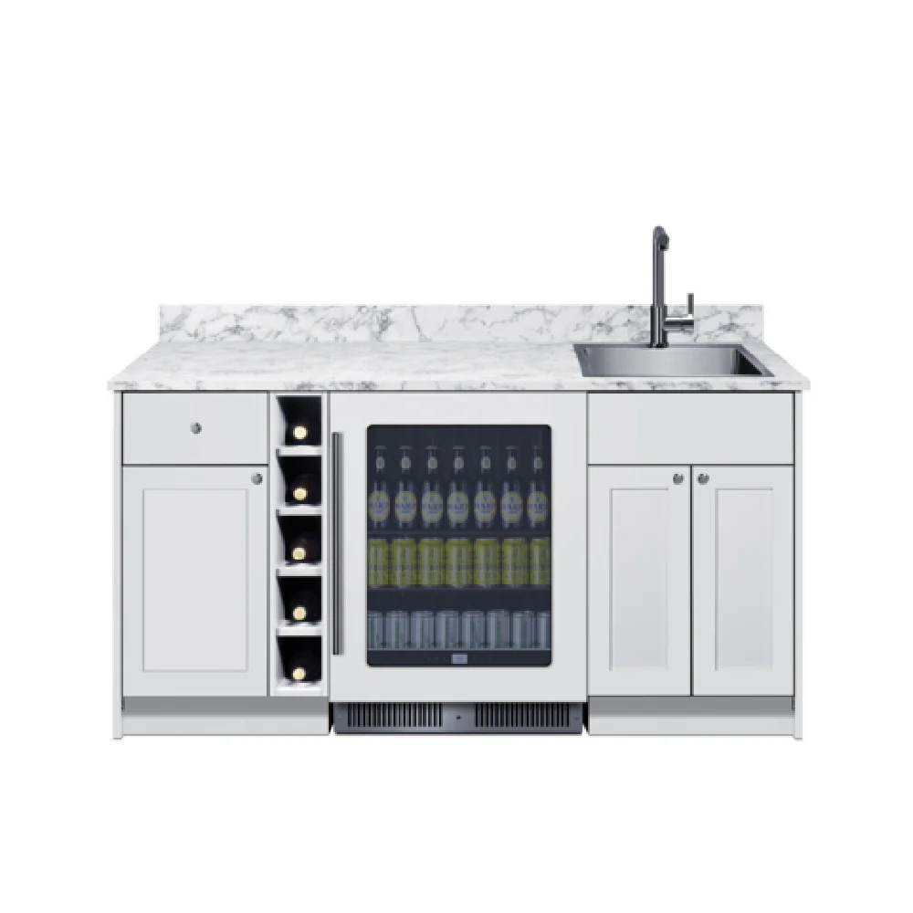 Summit OASISWH35 Turnkey Oasis Wet Bar White Finish Fully Assembled Hardwood Cabinetry & Countertop Summit OASISWH35 Turnkey Oasis Wet Bar White Finish Fully Assembled Hardwood Cabinetry & Countertop